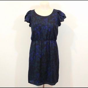 Ann Taylor Loft Dark Navy Floral Dress Size 6